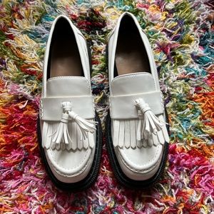 H&M White Platform Loafers